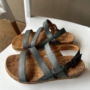 B.O.C Born Concept Harper Espadrille Cork Strappy Women’s Sandals Forest Green 8